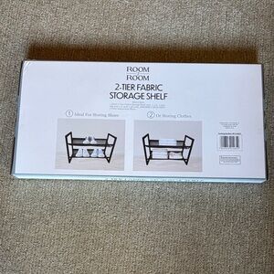 NEW Room 2 Room 2-Tier Fabric Storage Shelf Black Organizer